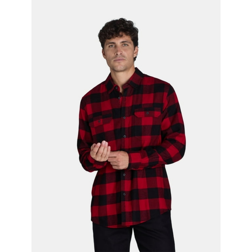 George Men's Flannel Shirt with Long Sleeves